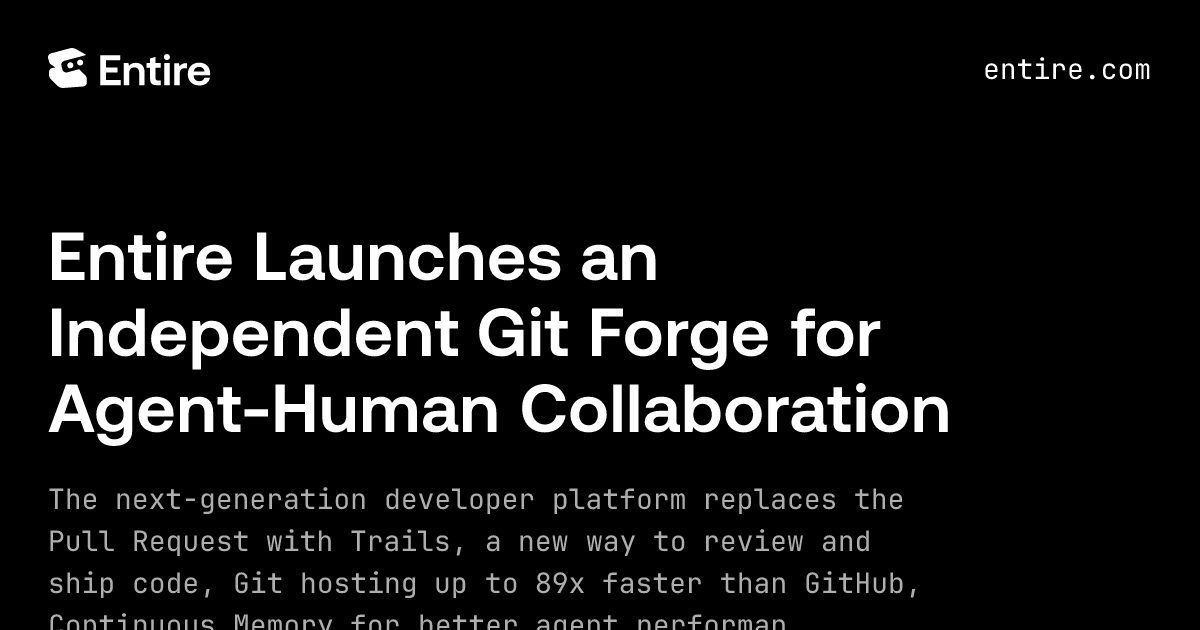 Image from entire.com: Entire launch announcement card